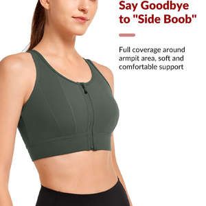 Soutien-gorge de sport confortable et ajusté avec fermeture éclair, impression de logo personnalisée de haute qualité, soutien-gorge de fitness pour l'entraînement, faible MOQ - Product Image 4