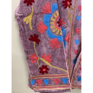 <b>Women's</b> Purple <b>Velvet</b> <b>Jacket</b> Mandarin Collar Floral Embroidery Prairie Chic Autumn Coat Handmade Suzani <b>Velvet</b> <b>Jacket</b> - Product Image 2