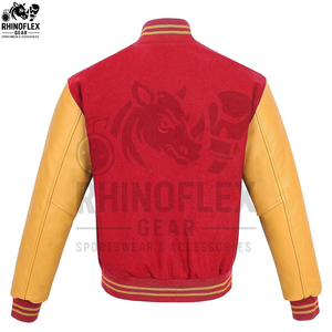 New Fashion Factory Price Leather Versity <b>Jackets</b> Full Sleeves Custom Leather Versity <b>Jackets</b> Letterman Wool Leather <b>Jackets</b> - Product Image 3