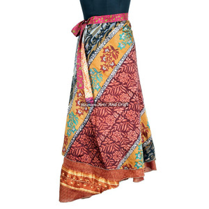 New Reversible Silk <b>Wrap</b> Floral <b>Skirt</b> Women Beach Wear Sarong Reversible Dress Garden Silk Magic Long <b>Wrap</b> <b>Skirt</b> Indian Magic - Product Image 3