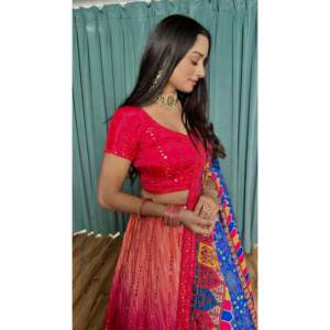 Conjunto de Lehenga Choli para Fiesta de Mujer con Lentejuelas y Bordado - Product Image 6