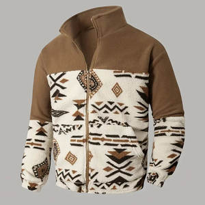 Modern <b>Men</b> <b>Sherpa</b> <b>Jacket</b> Soft Plush Fabric Stylish Casual Design Suitable For Winter Streetwear Outdoor Adventures - Product Image 1