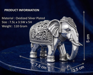 Estatuilla de Elefante con Trompa de Latón Oxidado 999, Hecha a Mano, 100% Latón, 7.5x3.5x5 cm, 110g, para Puja, Diwali, Decoración del Hogar y Mesa - Product Image 2