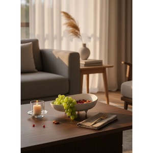 Bol de service artisanal en terre cuite, naturel et rustique, décoratif, pour fruits et noix, vaisselle écologique en terre cuite, centre de table - Product Image 2