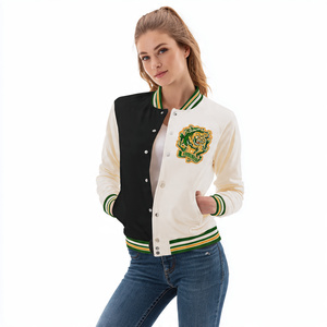 Blousons Bomber Personnalisés Style Baseball pour Femmes, Vestes Universitaires Varsity, Blousons Varsity à Col Rond Vides pour Femmes - Product Image 3