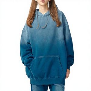 Sweat-shirt à capuche oversize international de qualité supérieure, délavé à l'acide, unisexe, en coton épais vintage, style streetwear - Product Image 1