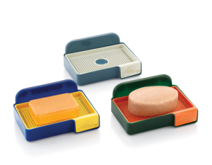 Porte-savon en plastique durable avec grille antidérapante, design moderne pour évier - Product Image 2