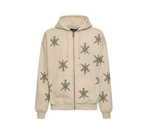 Fabricants de vêtements personnalisés pour hommes : Sweat à capuche en coton mélangé épais, coupe courte et carrée, avec strass - Product Image 6