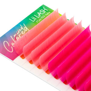 Extensions de cils colorées C CC D volume russe, faux cils colorés en gros, auto-éventail dynamique - Product Image 4