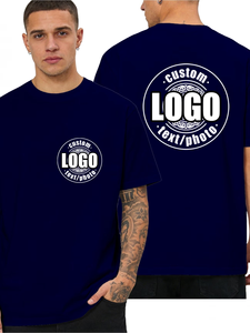 Custom Logo Men's T-Shirt Short Sleeve O-Neck 100% Cotton Jersey Fabric Digital Print 180g Back Print Regular Fit Casual Style - Product Image 4