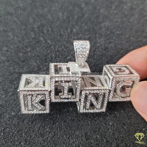 Pendentif en diamant de laboratoire de luxe « BOSS » avec chaîne en or, collier hip-hop, bijoux - Product Image 6