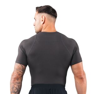Men's Charcoal <b>Compression</b> Athletic T <b>Shirt</b> Moisture Premium Fitness Running Gym Performance Wear Top - Product Image 6