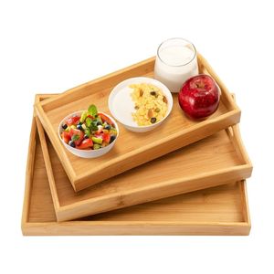 Plateau en bambou traditionnel disponible pour le service au comptoir de bar classique et sous-plaque de protection pour pots de plantes d'intérieur - Product Image 1