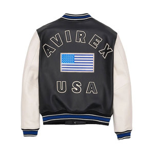 Vestes bomber Avirex en cuir de vache véritable de haute qualité pour hommes, chaudes et imperméables, coupe-vent, style streetwear, très vendues - Product Image 2