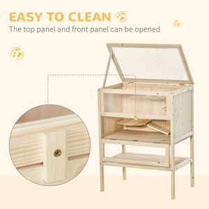 Grande gabbia per criceti in legno a 3 livelli con ripiano portaoggetti anteriore apribile per topi ratti piccoli animali ispirati alla natura gabbia per animali domestici - Product Image 5