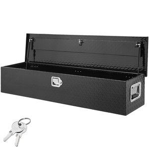 Heavy-Duty Aluminum Truck Bed Tool Box with Diamond <b>Plate</b> <b>Side</b> Handle Lock Keys Storage Chest Box with Organizational Features - Product Image 6