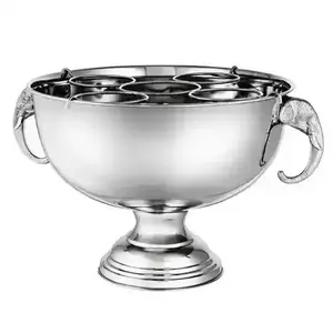 Bol à champagne en aluminium avec poignée en forme de tête d'éléphant, pour refroidir les bouteilles, utilisation à la maison et lors de fêtes. - Product Image 1