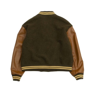 Breathable Wool Varsity <b>Jackets</b> OEM Custom Patches Chenille Embroidery Letterman <b>Jacket</b> With Genuine Leather Sleeves - Product Image 2