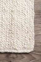 Tapis de couloir en jute blanc tissé à la main, tapis en fibres naturelles tressées, style bohème, style farmhouse