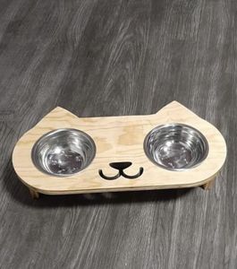 Soporte de madera personalizado para tazón de perro, para alimentación personalizada de mascotas y decoración de cocina del hogar - Product Image 1