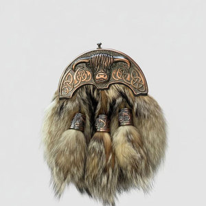 PRO V1 Sporran écossais des Highlands - Fourrure de renard et cuir noir, kilt complet fait main, best-seller - Product Image 3