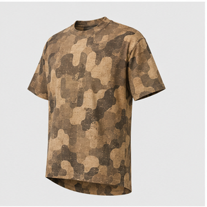 Camiseta de Manga Corta para Hombre con Estampado de Camuflaje Color Camel Taupe Desgastado Personalizada MTS-CAMO-0030 - Product Image 3