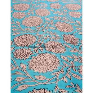 ผ้าฝ้ายทวิลพิมพ์ลายบล็อกดีไซน์อินเดียแบบดั้งเดิม - ผ้ากันแสงแบบเป็นมิตรกับสิ่งแวดล้อมสำหรับตกแต่งบ้าน กระเป๋า และงานฝีมือ (สำหรับเด็กผู้หญิง) - Product Image 4