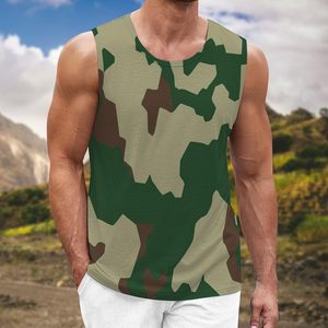 Men's Vests Knitted 100% Cotton Custom Solid Vintage Printing Sleeveless Acid Wash Eco-Friendly Breathable Crew Neck Tank Top - Product Image 5