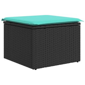 Divano da 7 pezzi in Poly Rattan nero con cuscini eleganti mobili da esterno - Product Image 6