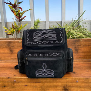 Vente en gros d'ensembles combo 2 pièces de grande capacité personnalisés sac à dos et étui à bijoux en cuir suédé véritable de luxe pour femmes - Product Image 4