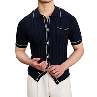 Pull en maille pour homme Cole Buxton, tricot, col polo, haut d'été