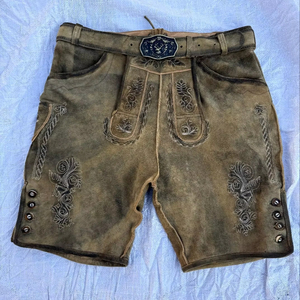 Pantalones Cortos de Cuero Trachten, Pantalones Bávaros Trachten, Lederhosen Personalizados, Lederhosen Cortos de Cuero Auténtico para Hombre - Product Image 1