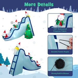 Scivolo Gonfiabile a Forma di Orso Polare di 2,7 Metri per Decorazioni Esterne Festive con Luci LED - Product Image 5