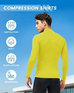 Men Compression Shirt MMA Rash Guard Turtle Neck <b>Long</b> <b>Sleeve</b> Athletic <b>Base</b> <b>Layer</b> Rash Guard For Gym Training Running Cycling Top - Product Image 5