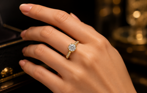 Rose Gold Plated 925 Sterling <b>Silver</b> Pear Cut <b>Solitaire</b> <b>Ring</b> Moissanite Accented Band Luxury Engagement <b>Ring</b> for Her - Product Image 2