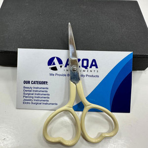 Professional Stainless Steel Embroidery <b>Scissors</b> Cream Heart Handle Fine Tip <b>Sewing</b> Thread Cutting Precision Craft Tool - Product Image 4