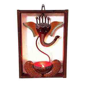 Support mural pour bougie Ganesha divin, lampe murale Ganpati – Support décoratif pour bougie pour Mandir et décoration intérieure - Product Image 1