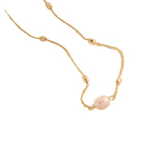 Collier en perles d'eau douce naturelles élégantes, chaîne de clavicule à plusieurs rangs, grain de riz simple, haut de gamme, 14 carats, pour femmes - Product Image 5