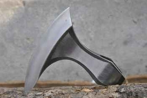 High Quality Industrial Stainless Steel Damascus Flat Backed Handmade OBM Pizza Cutter <b>Axe</b> Head 2 2/5 in Rose Wood <b>Handle</b> - Product Image 3