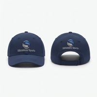 Casquette de baseball de haute qualité, couleur unie, 5 panneaux, réglable, respirante, bleu marine, découpée au laser