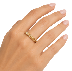 Bague de fiançailles en or massif 9K 10K 14K 18K, fine, rose, de créateur, empilable, avec diamant de laboratoire rond et bordure Milgrain - Product Image 5