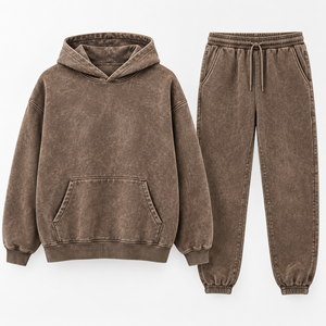 Ensemble de survêtement d'hiver pour homme personnalisé, coupe classique, style streetwear, à capuche, deux pièces, imprimé, respirant, 100% coton - Product Image 4