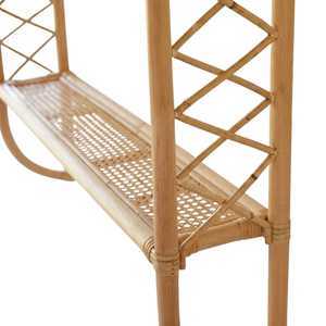 Handmade 2 Tier Rattan Shelf Nursery Room Wall Mounted Storage Bookshelf Kids Room Furniture Wholesale - Product Image 2