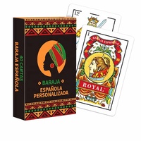 Cartes à jouer en plastique personnalisées pour l'Espagne avec revêtement unique, pour usage familial, en boîte individuelle.