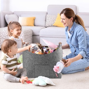 Cesto Porta Legna <span class=keywords><strong>in</strong></span> <span class=keywords><strong>Feltro</strong></span> Pieghevole, <span class=keywords><strong>Borsa</strong></span> Porta Legna di Grande Capacità con Manico, Organizzatore per Caminetto Interno - Product Image 2