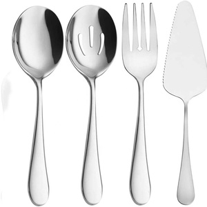 Fourchette de service en plaqué argent, cuillère de serveur de salade à Long manche avec poignée de conception Premium serveur de salade - Product Image 4