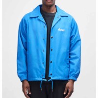 Veste Coach Brodé Bordeaux pour Homme Wheel Whores, Col Rabattu, Manches Longues, Style Vêtement de Travail en Polyester