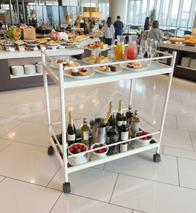 Carrito con Estantes de Vidrio Templado y Tubos de Hierro Electrochapados Modernos TMG-H151 (Eco) para Cocina, Supermercado, Hogar, Bares, Hotel y Uso Comercial - Product Image 5