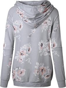 Sweat-shirt en molleton rose à col rond pour femme, manches longues, couleur unie, en coton tricoté, écologique, respirant, avec logo brodé sur le devant - Product Image 6