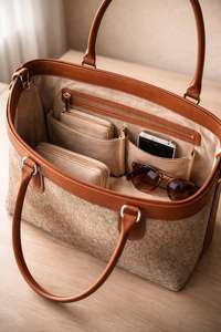 กระเป๋าหนังวัวแท้ปักลายสีพื้นพร้อมซิป  จุของได้เยอะ  กระเป๋าสะพายไหล่แฟชั่นสำหรับสุภาพสตรี รุ่น LHTB-0002 - Product Image 3